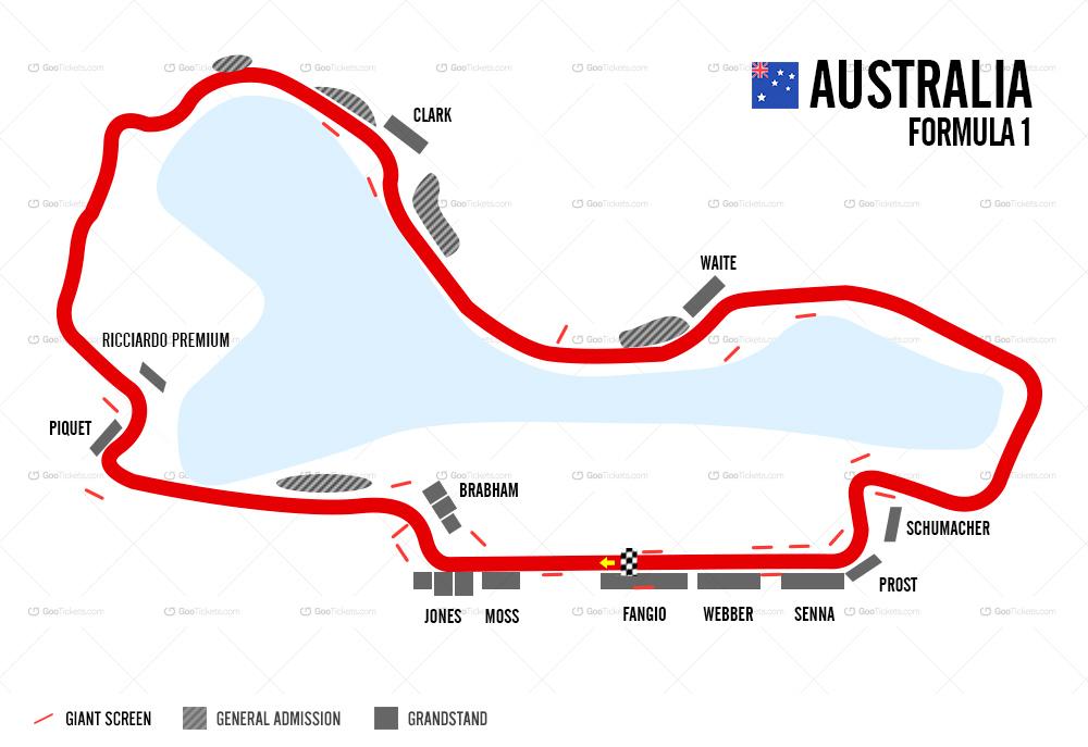 2019 Australian Grand Prix Seating Map  