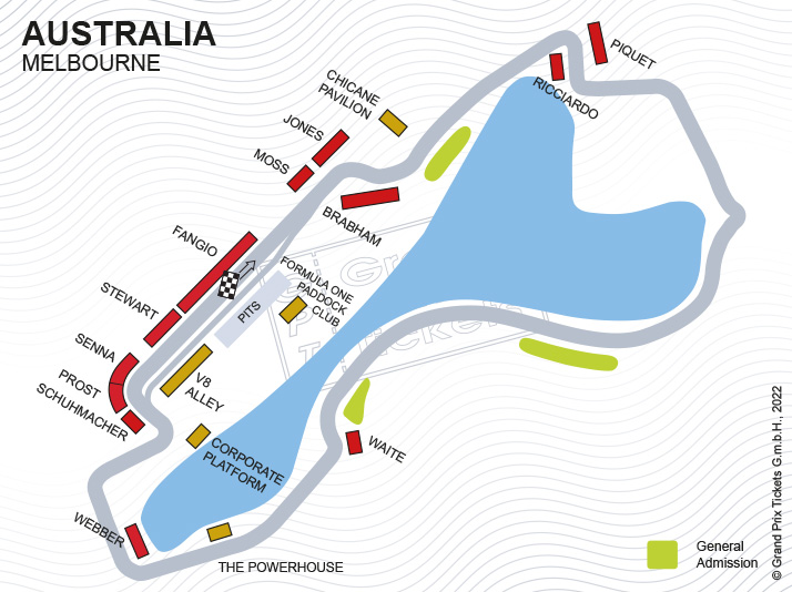F1 Australia Albert Park Circuit Map 