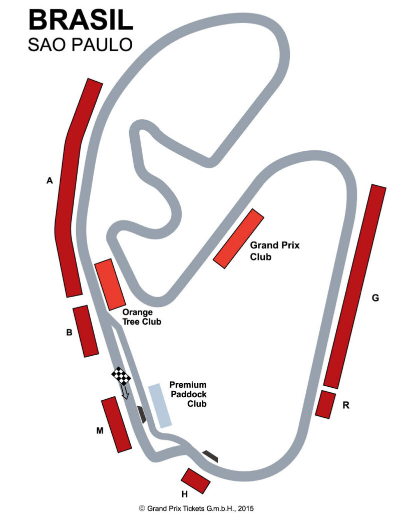 Seating map at Interlagos for the Brazilian Grand Prix